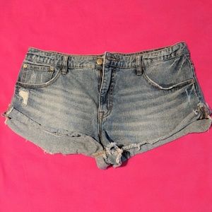 Free People denim short shorts 100% cotton
